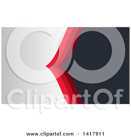 Clipart of a Gray and Red Business Card or Website Background Design - Royalty Free Vector Illustration by KJ Pargeter
