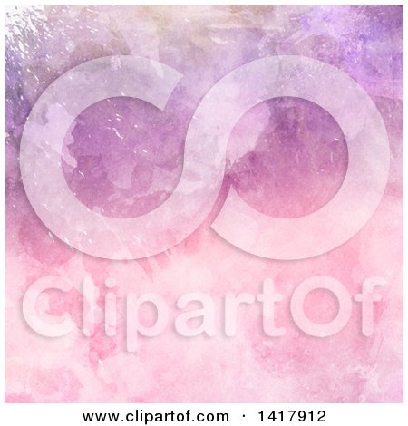 Clipart of a Grungy Pink Watercolor Background - Royalty Free Vector Illustration by KJ Pargeter
