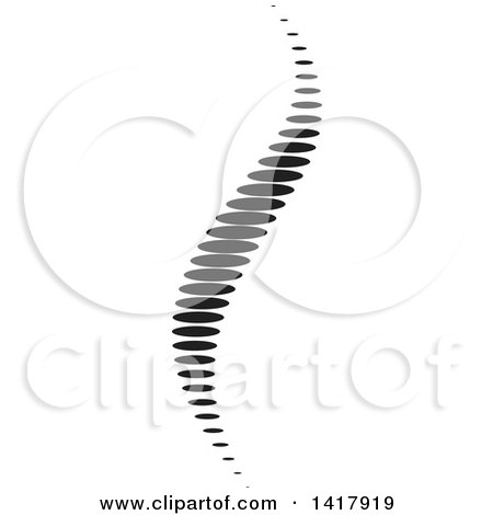 Clipart of a Black and White Human Spine - Royalty Free Vector Illustration by Lal Perera