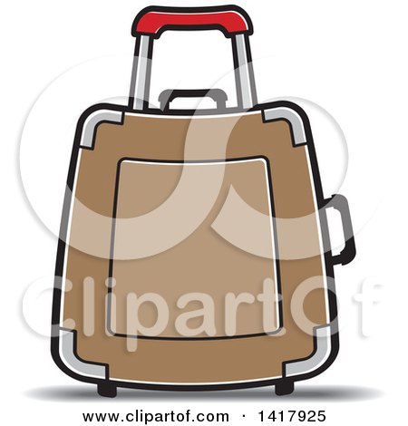Clipart of a Brown Suitcase - Royalty Free Vector Illustration by Lal Perera