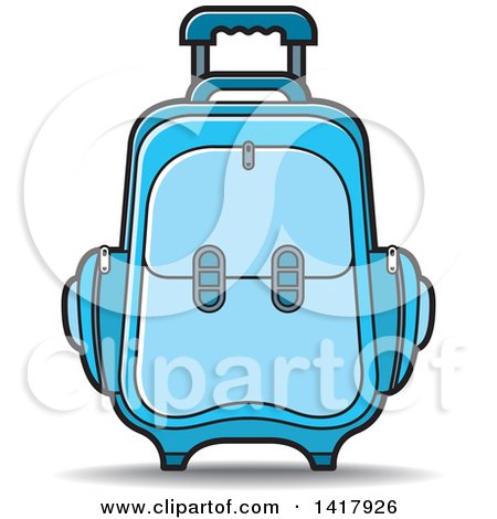 Clipart of a Blue Suitcase - Royalty Free Vector Illustration by Lal Perera