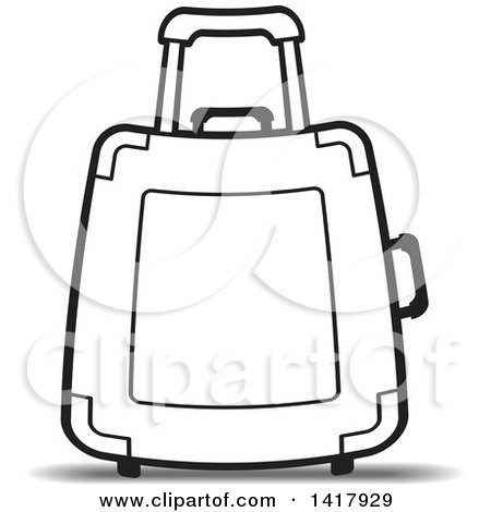Clipart of a Lineart Suitcase - Royalty Free Vector Illustration by Lal Perera