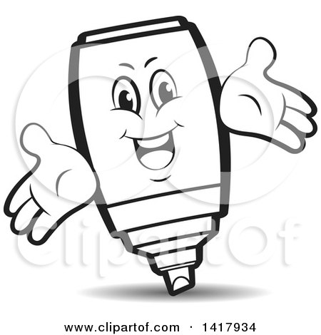 Clipart of a Marker Character - Royalty Free Vector Illustration by Lal Perera