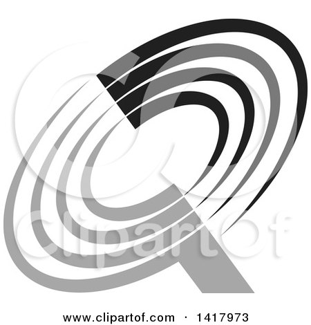 Clipart of a Gray and Black Abstract Letter Q Design - Royalty Free Vector Illustration by Lal Perera