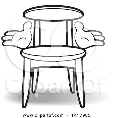 Clipart of a Chair with Hands - Royalty Free Vector Illustration by Lal Perera