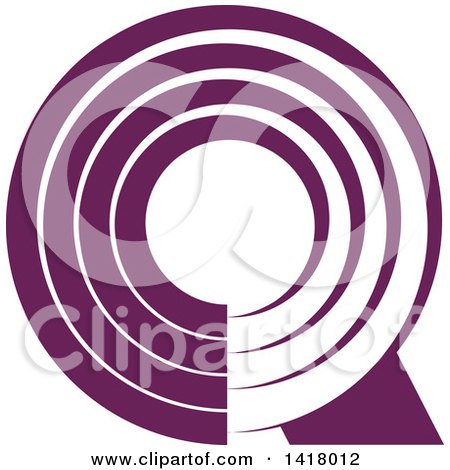 Clipart of a Purple Abstract Letter Q Design - Royalty Free Vector Illustration by Lal Perera