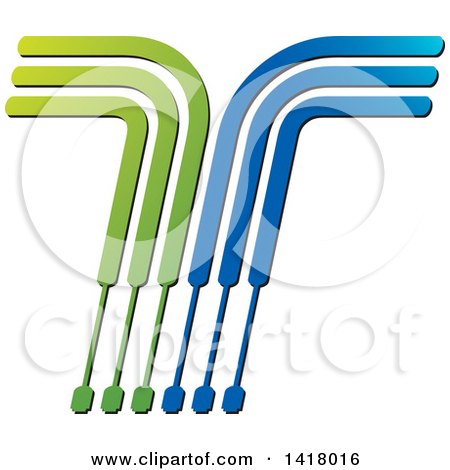 Clipart of a Tecnology Design of an Abstract Letter T - Royalty Free Vector Illustration by Lal Perera