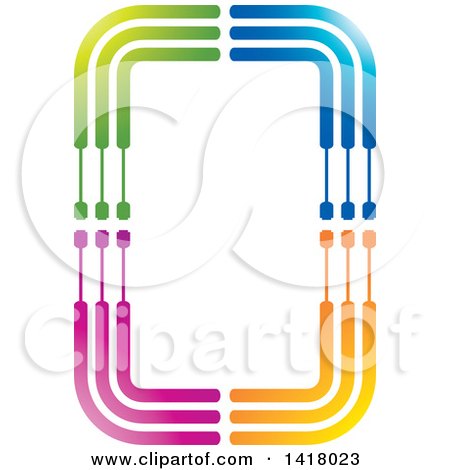 Clipart of a Tecnology Design of an Abstract Letter O - Royalty Free Vector Illustration by Lal Perera