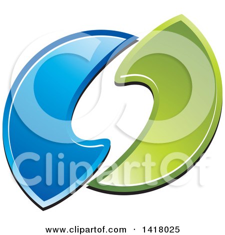 Clipart of a Blue and Green Abstract Letter S Design - Royalty Free Vector Illustration by Lal Perera