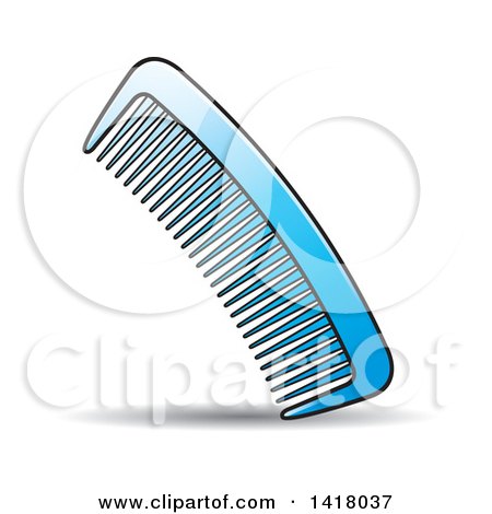 Clipart of a Blue Comb - Royalty Free Vector Illustration by Lal Perera