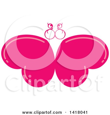 Clipart of a Pink Heart Butterfly - Royalty Free Vector Illustration by Lal Perera