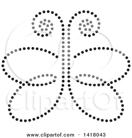 Clipart of a Black Dot Butterfly - Royalty Free Vector Illustration by Lal Perera