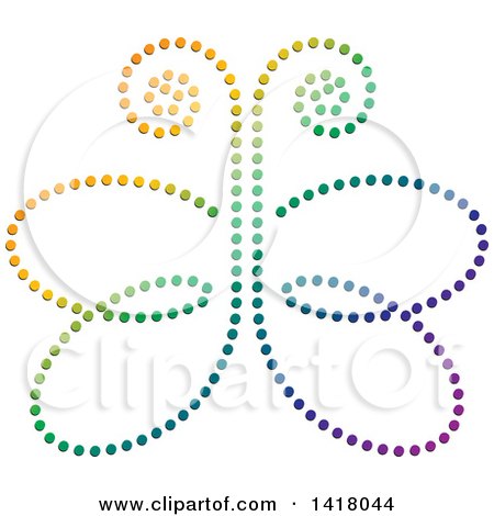 Clipart of a Colorful Dot Butterfly - Royalty Free Vector Illustration by Lal Perera