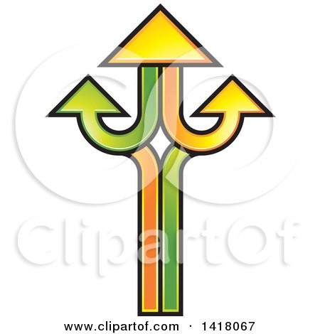 Clipart of a Big Arrow Formed of Arrows - Royalty Free Vector Illustration by Lal Perera