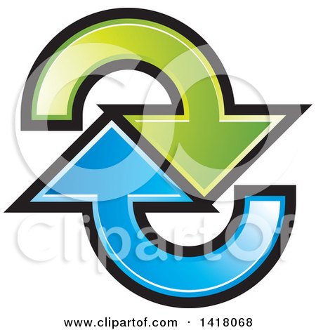 Clipart of Blue and Green Arrows - Royalty Free Vector Illustration by Lal Perera