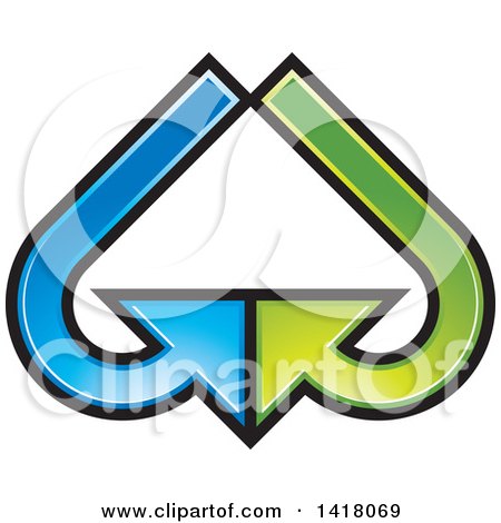 Clipart of Blue and Green Arrows - Royalty Free Vector Illustration by Lal Perera