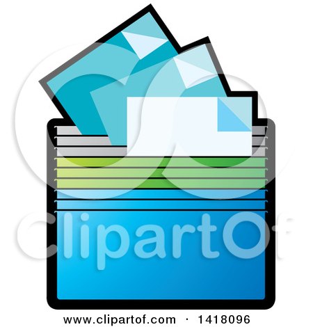 Clipart of Paperwork and Filing Folders - Royalty Free Vector Illustration by Lal Perera