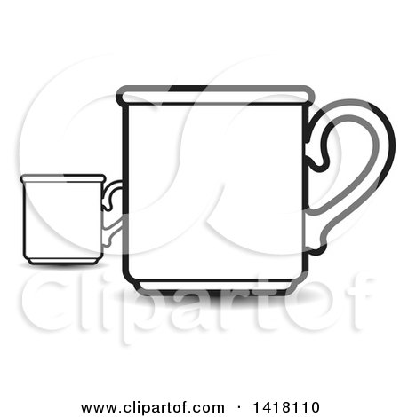 Clipart of Lineart Cups - Royalty Free Vector Illustration by Lal Perera