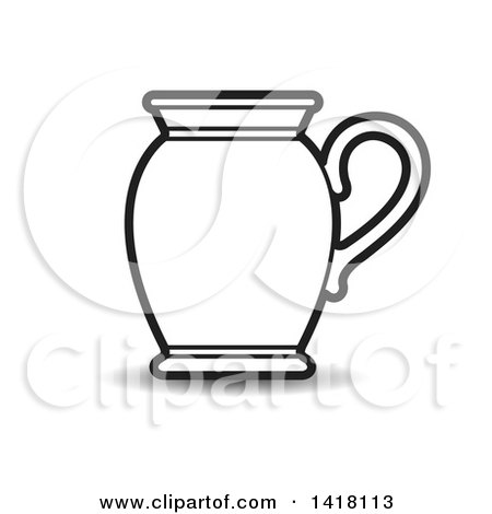 Clipart of a Lineart Jug - Royalty Free Vector Illustration by Lal Perera