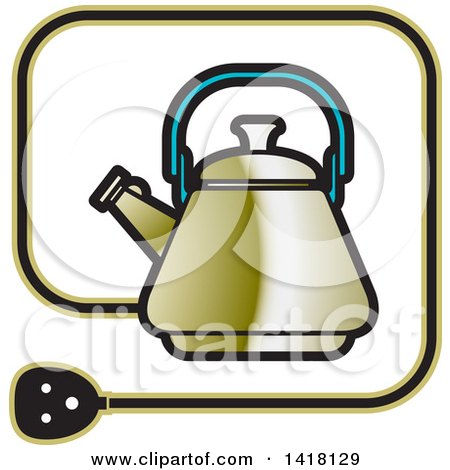 Clipart of a Kettle Icon - Royalty Free Vector Illustration by Lal Perera