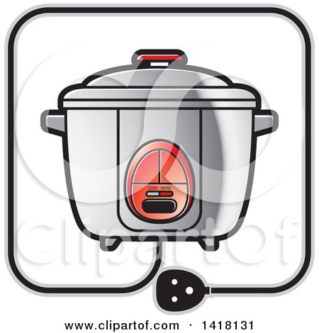 Clipart of a Rice Cooker Icon - Royalty Free Vector Illustration by Lal Perera