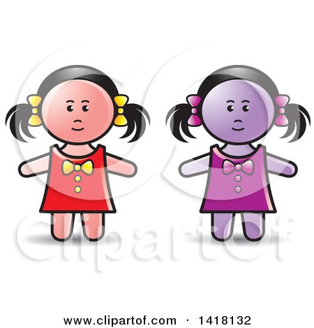 Clipart of Dolls - Royalty Free Vector Illustration by Lal Perera