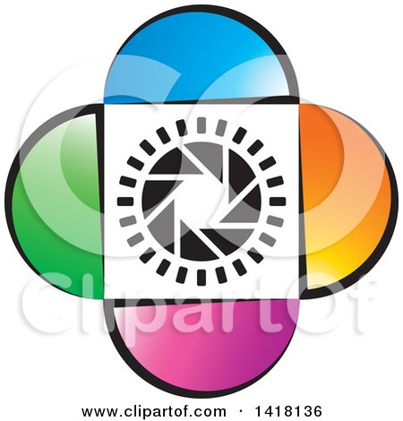 Clipart of a Colorful Shutter Icon - Royalty Free Vector Illustration by Lal Perera
