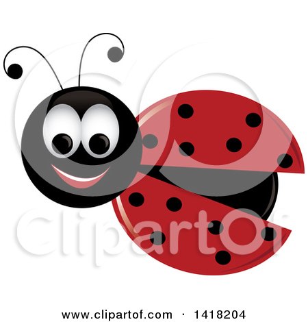 Clipart of a Happy Ladybug - Royalty Free Vector Illustration by Pams Clipart