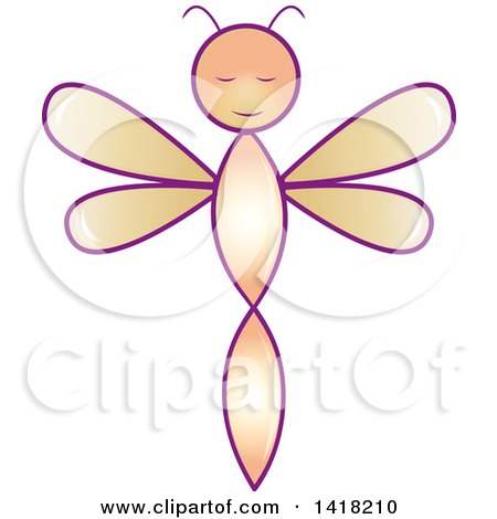 Clipart of a Happy Dragonfly - Royalty Free Vector Illustration by Pams Clipart