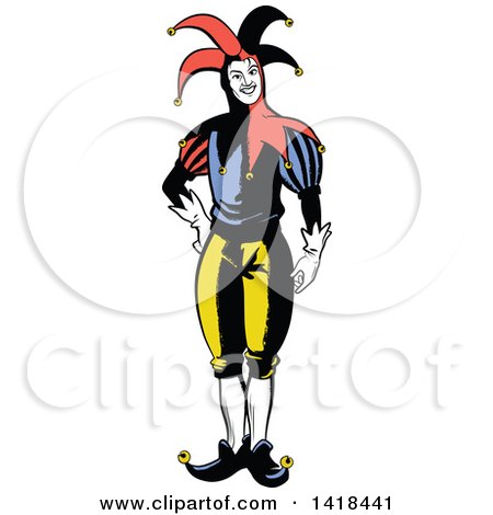 Clipart of a Jester Joker - Royalty Free Vector Illustration by Frisko