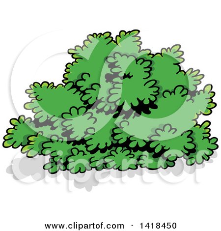 Clipart of a Cartoon Green Shrub - Royalty Free Vector Illustration by dero