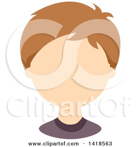 Clipart of a Faceless White Boy with Light Brown Hair - Royalty Free Vector Illustration by BNP Design Studio