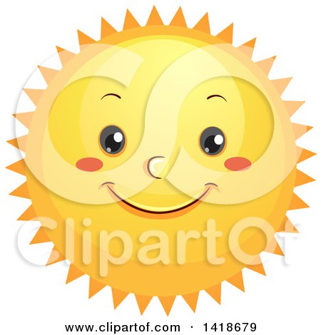 Clipart of a Happy Sun - Royalty Free Vector Illustration by BNP Design Studio