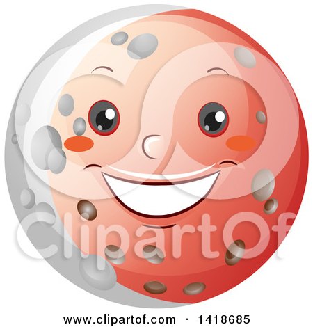 Clipart of a Moon Shown During a Lunar Eclipse - Royalty Free Vector Illustration by BNP Design Studio