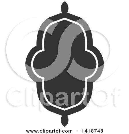 Clipart of a Dark Gray Label Frame Design - Royalty Free Vector Illustration by BNP Design Studio