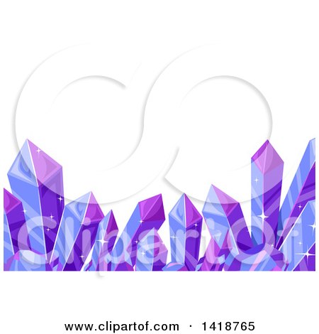 Clipart of a Border of Purple Crystals - Royalty Free Vector Illustration by BNP Design Studio