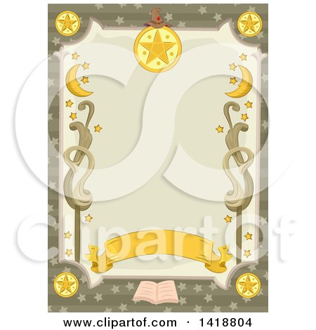 Clipart of a Witchcraft Tarot Border - Royalty Free Vector Illustration by BNP Design Studio