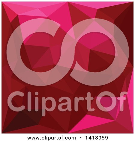 Clipart of a Low Poly Abstract Geometric Background in Firebrick Red - Royalty Free Vector Illustration by patrimonio