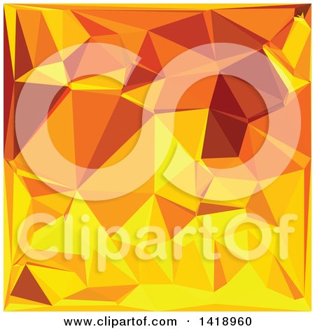 Clipart of a Low Poly Abstract Geometric Background in Gold Yellow Banana - Royalty Free Vector Illustration by patrimonio