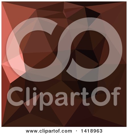 Clipart of a Low Poly Abstract Geometric Background in Saddle Brown - Royalty Free Vector Illustration by patrimonio