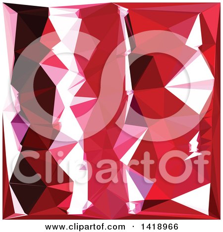 Clipart of a Low Poly Abstract Geometric Background in Barn Red - Royalty Free Vector Illustration by patrimonio