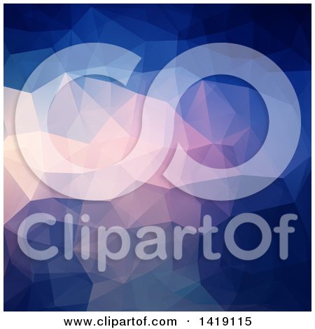 Clipart of a Blue Abstract Low Poly Background - Royalty Free Vector Illustration by KJ Pargeter