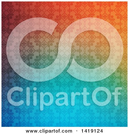 Clipart of a Gradient Colorful Wallpaper Pattern Background - Royalty Free Vector Illustration by KJ Pargeter