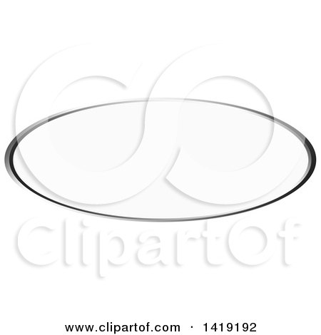 Clipart of an Oval Silver Label Frame - Royalty Free Vector Illustration by elaineitalia
