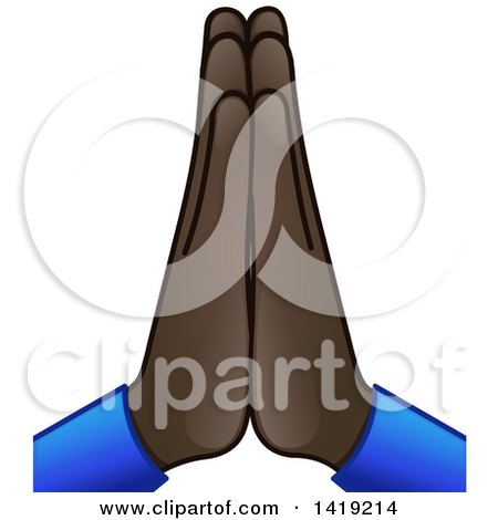 Clipart of a Pair of Emoji Praying or Namaste Hands - Royalty Free Vector Illustration by yayayoyo