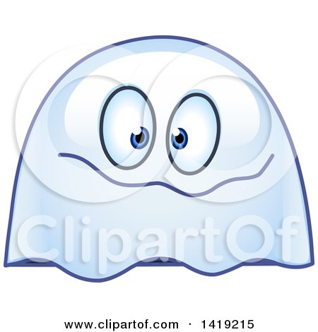 Clipart of a Goofy Ghost Emoticon - Royalty Free Vector Illustration by yayayoyo