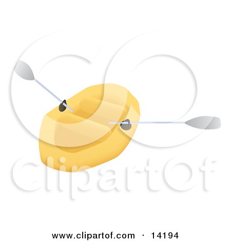Yellow Canoe With Paddles Clipart Illustration by Rasmussen Images