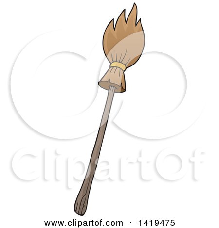 Clipart of a Witch Broomstick - Royalty Free Vector Illustration by visekart