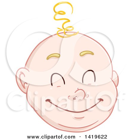 Clipart of a Cartoon Happy Blond Haired Baby Boy's Face - Royalty Free Vector Illustration by Liron Peer