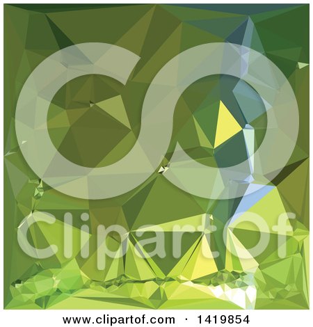 Clipart of a Low Poly Abstract Geometric Background in Chartreuse Green - Royalty Free Vector Illustration by patrimonio